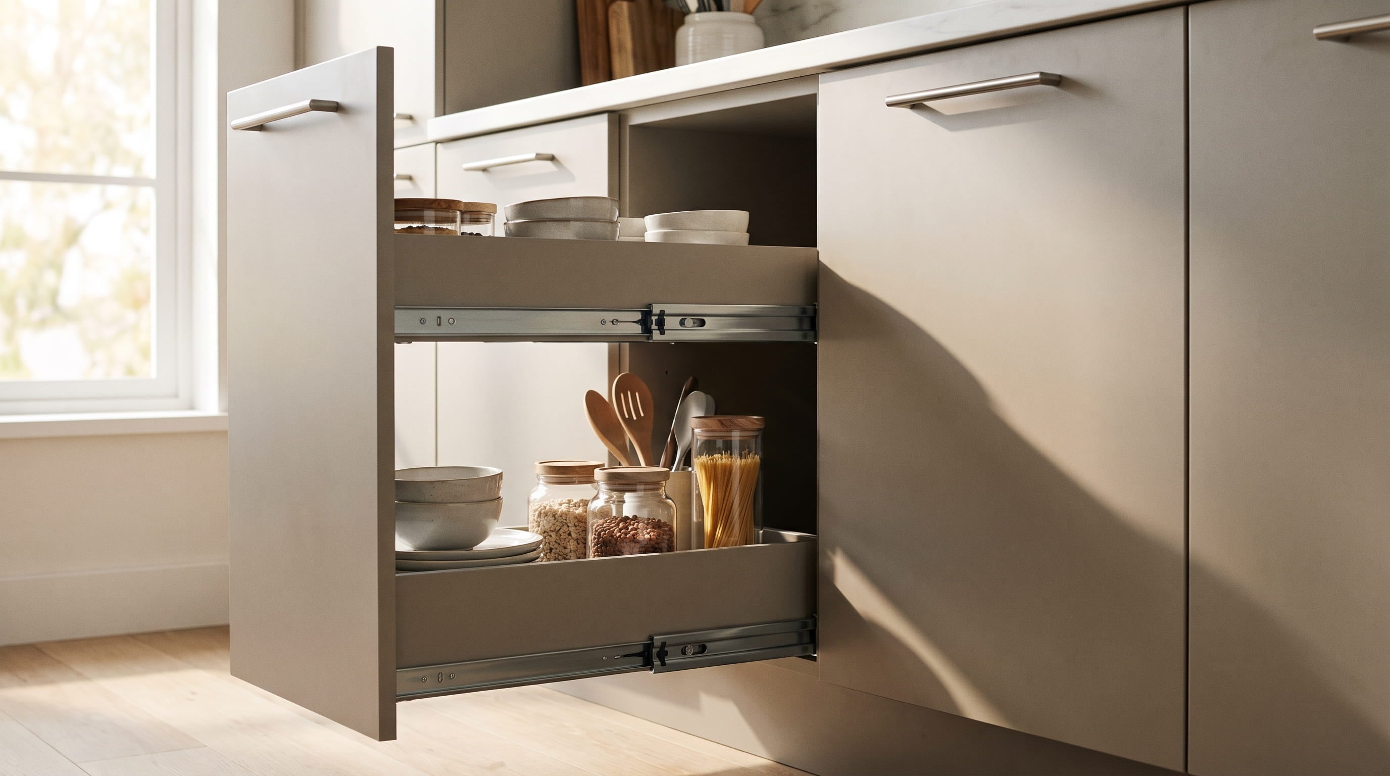Functional Design - Pull-Out Storage Rack | Material Interior Modern Interiors Surabaya & Gresik